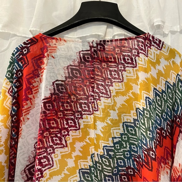 Lane Bryant Colorful Lightweight Tie Front Shawl Poncho - Size 22/24 - Picture 6 of 10